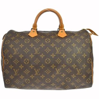 Louis Vuitton Speedy Handbag Monogram Canvas Brown Canvas Handbag (Pre-Owned)