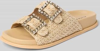 Alma En Pena Slides in Flecht-Optik in Sand, Gr&ouml;&szlig;e 39
