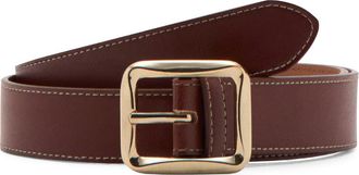 Mango Square Buckle Belt in Brown at Nordstrom, Size Medium