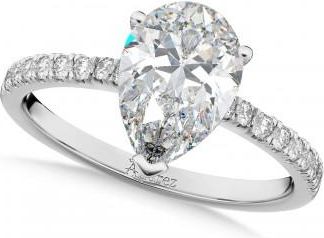 Allurez Pear Cut Diamond Engagement Ring 14K White Gold (2.21ct)