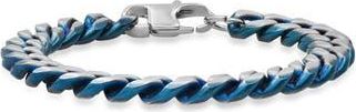 HMY Jewelry Two-Tone Cuban Chain Bracelet in Blue at Nordstrom Rack