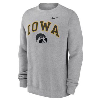 Nike Iowa Arch Nike Mens College Pullover Crew in Grey | NKPU06GIA-Y48