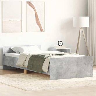 vidaXL Estructura De Cama Madera De Ingenier&iacute;a Gris Hormig&oacute;n 90x200cm Vidaxl