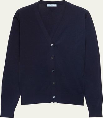 Prada Cotton V-Neck Cardigan