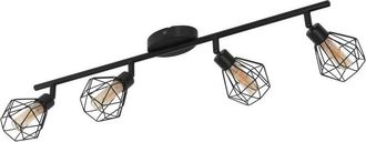 Eglo Zapata 4 Lamp Spotlight Bar Black - Eglo