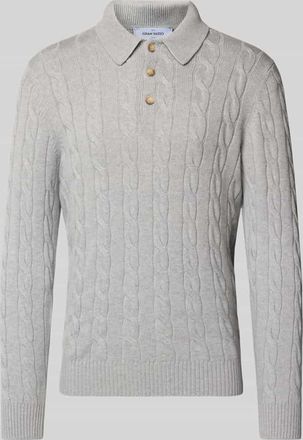 Gran Sasso Strickpullover aus Schurwoll-Viskose-Mix mit Kaschmir-Anteil in Hellgrau, Größe 48