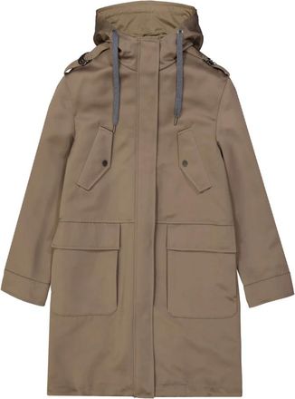 Brunello Cucinelli Bruine Katoenen Parka voor Dames - Dames - Parka Jassen - Bruin - S - Katoen - Jassen