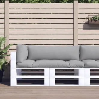 vidaXL Almohadillas De Muebles De Paleta 3 Pcs Tela Gris