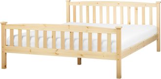 Beliani Beliani - Cama Con Somier De Madera Natural De Pino Clara 160 X 200 Cm Giverny
