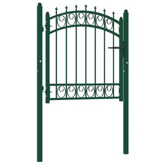 vidaXL Vidaxl - Puerta De Valla Con Picos Acero Verde 100x100 Cm