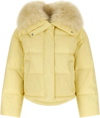 Yves Salomon Army Down Jacket - Dames - Winterjassen - Geel - XS - Leer - Jassen