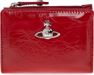 Vivienne Westwood Leren Portemonnee met Logo - Dames - Portefeuilles - Rood - ONE Size - Leer - Accessoires
