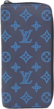 Louis Vuitton Black Blue Leather Long Wallet (Bi-Fold) (Pre-Owned)