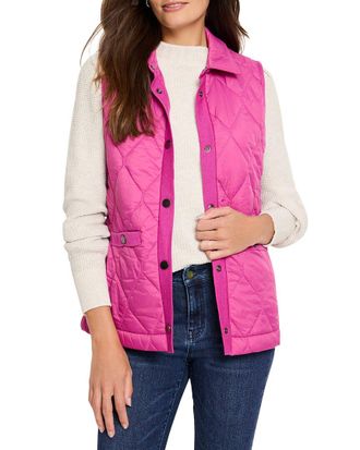 Nic+Zoe Nic+Zoe Petite Knit Trim Puffer Vest