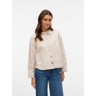 Vero Moda Jeansvest met knopen, zakken en polokraag