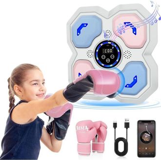 OEM M&aacute;quina De Boxeo Musical Para Ni&ntilde;os Y Adultos, Equipo Completo De Entrenamiento Con Guantes Y Objetivo Led Para Concentraci&oacute;n - Montaje En Pared Para 