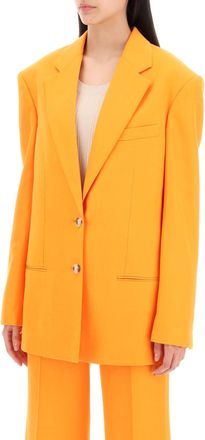 Stella McCartney Stella McCartney Womens Fluo Orange Viscose Oversize Blazer - Size EU 34 (Womens)