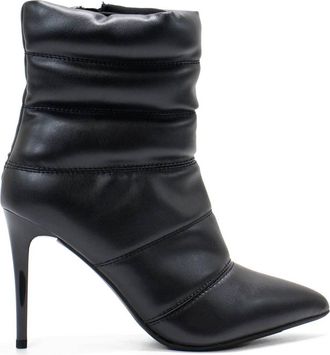 Wildpair Womens Duaa Faux Leather Ankle Boots In Black