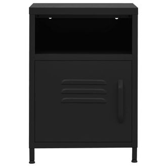 Berkfield Home Nightstands 2 pcs Black 35x35x51 cm Steel | Size: 35 x 35 x 51 cm