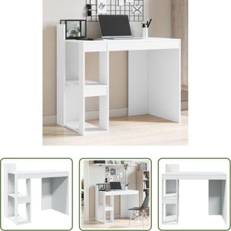 vidaXL Scrivania in legno multistrato - Scrivania Ufficio Bianca 103,5x56,5x94 cm in Legno Multistrato