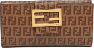 Fendi Portafoglio The Forever Continental con motivo Zucchino - Marrone