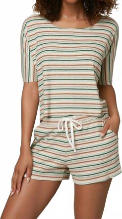 O'Neill Madeleine Stripe Top In Beige/mint Multi