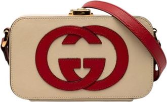 Gucci Pre-owned Vintage Crossbody Bag - Dames - Vintage Schoudertas - Beige - ONE Size - Leer - Vintage