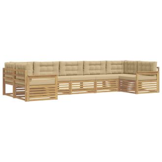 vidaXL Conjunto De Sof&aacute;s De Exterior 7 Uds. Y Beige Vidaxl