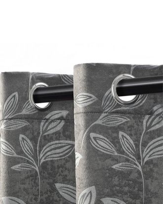 Superior 26x63 Leaves Modern Bohemian Blackout 2pc Curtain Panel Set