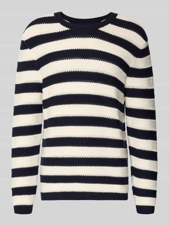 Tommy Hilfiger Regular Fit Strickpullover aus reiner Baumwolle in Dunkelblau Melange, Gr&ouml;&szlig;e XXL