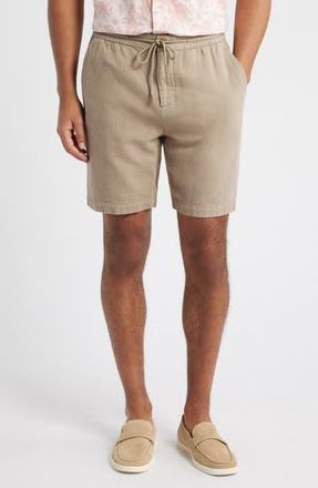 Rails Archer Flat Front Cotton & Linen Shorts in Barley at Nordstrom Rack, Size X-Large