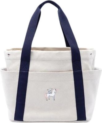 Herm&egrave;s Pre-owned Canvas Tote Bag - Dames - Vintage Shopper - Wit - ONE Size - Vintage