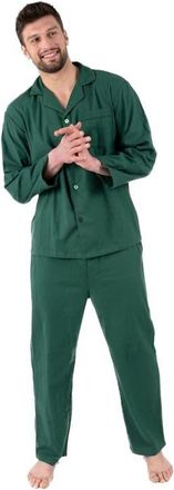 Leveret Mens Cotton Flannel Printed Holiday Pajama Set in Green at Nordstrom, Size Xxx-Large