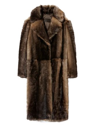 Nili Lotan Ingrid fur coat - Brown