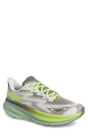 Hoka One One Clifton 9 Gore-Tex Waterproof Running Shoe in Slate /Aloe Vera at Nordstrom, Size 7