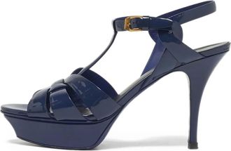 Saint Laurent Sandali con design a incrocio - Blu