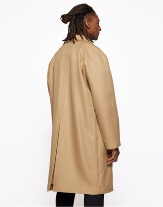 HUGO BOSS Mens F-Cam-Patch Coat Beige Clothing > & Jackets