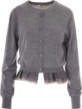 Liu Jo Girocollo Chiusura con bottoni - female - Liu Jo - Cardigans - Gray - M - Knitwear