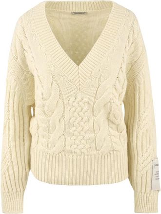 Hinnominate Stijlvolle Sweaters - Dames - V-hals truien - Wit - M - Truien & Vesten