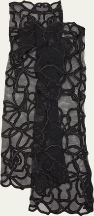 Kiki De Montparnasse Petite Chou Floral-Embroidered Fingerless Gloves