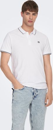 Only & Sons Poloshirt ONLY & SONS ONSFLETCHER SLIM SS POLO NOOS, Herren, Gr. XXL, weiss (hellwei&szlig;), Piqu&eacute;, Obermaterial: 100% Baumwolle, unifarben, normal normal,