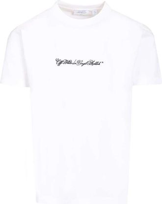 Off-white Script Arrow Slim T-Shirt - Heren - T-shirts - Wit - L - Katoen - Tops
