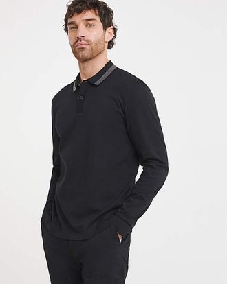 HUGO BOSS Long Sleeve Tipped Collar Polo