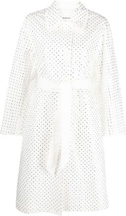 P.A.R.O.S.H. rhinestone-embellished cotton trench coat - women - Cotton/Spandex/Elastane - S - White