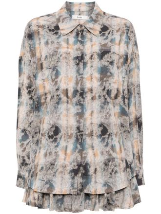 B+ab check pattern shirt set - Neutrals