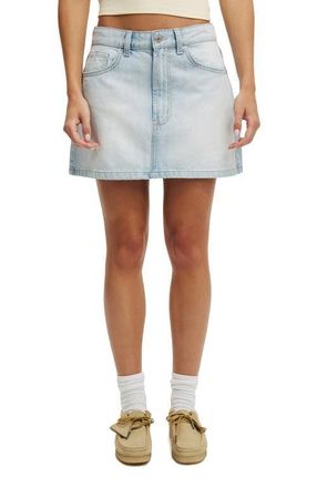 Cotton On Womens Original Denim Mini Skirt in Sunlight Blue at Nordstrom, Size 0