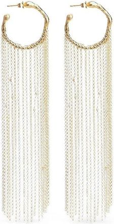 Forte_Forte Hoop Sculpture Fringed Earrings