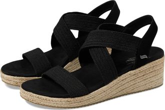 Skechers Womens Martha Stewart Arch Fit Beverlee-Brentwood Wedge Sandal, Black, 6