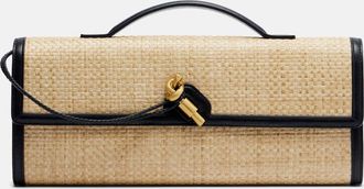 Bottega Veneta Andiamo raffia-effect clutch