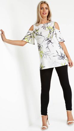 Roman Floral Cold Shoulder Top